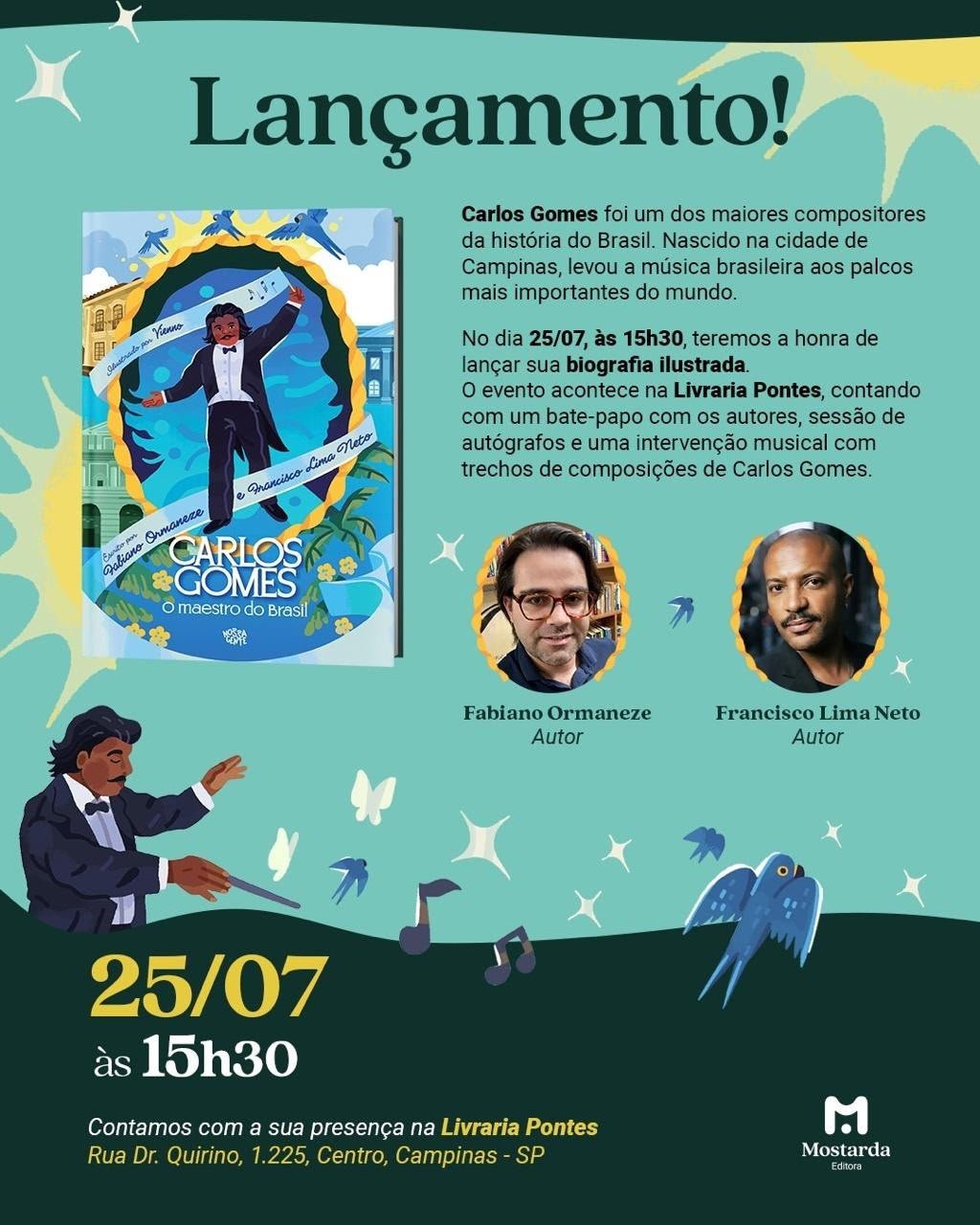 Biografia conta a história de Carlos Gomes para o público infantojuvenil – Fabiano Ormaneze