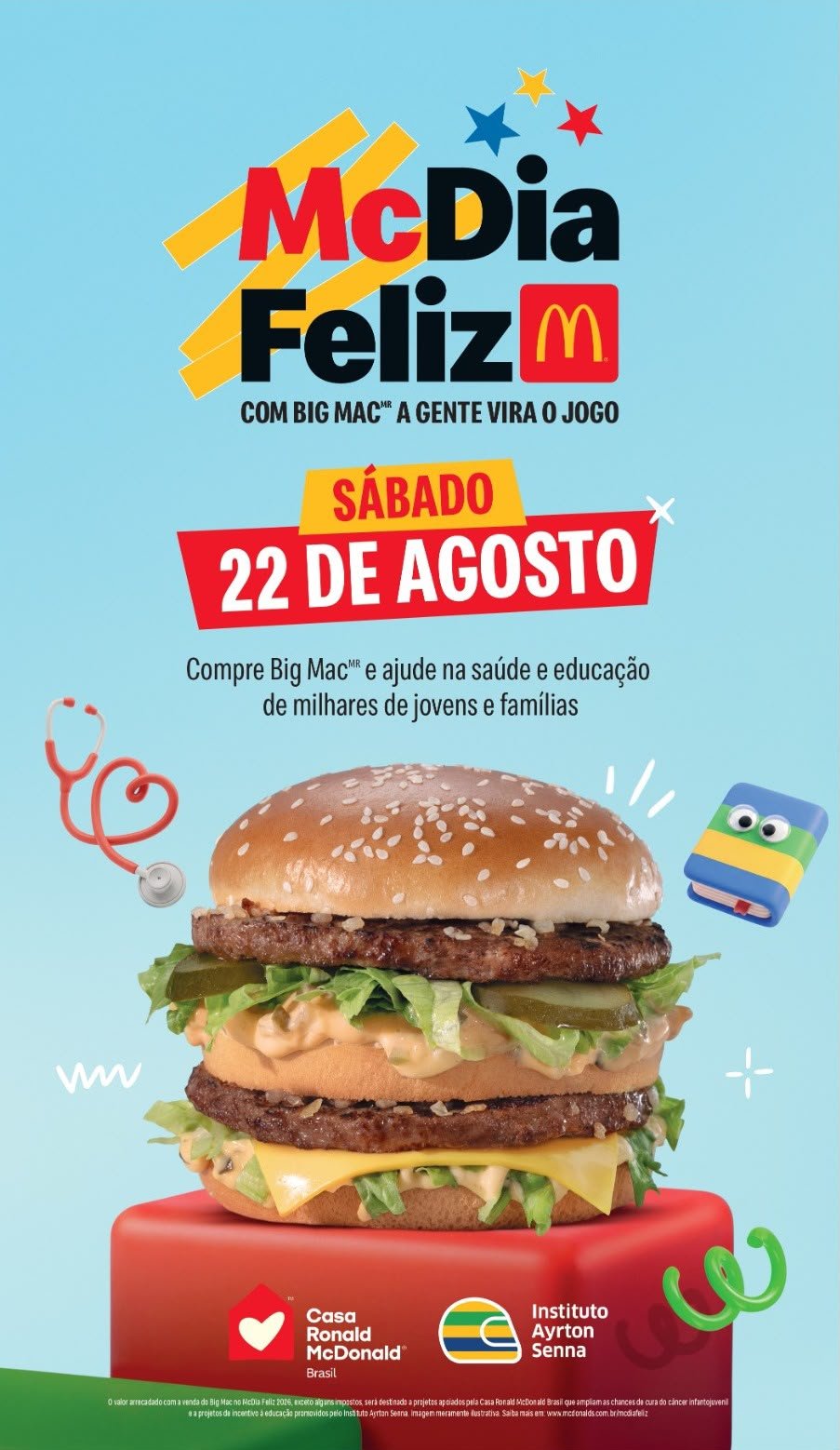 Neste sábado, 22 de agosto,  vai acontecer mais uma edição do McDia Feliz, a principal campanha solidária promovida pelo McDonald’s no Brasil. 